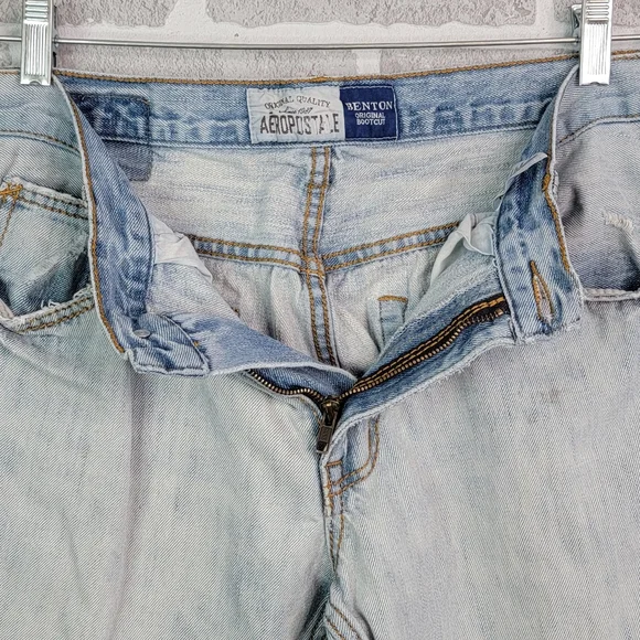Aeropostale Benton Original Bootcut Wide Leg Thrashed Denim Jeans Men's Size 32 - Picture 13 of 16